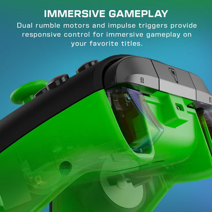 Turtle Beach Rematch Core Zwart/Groen Bekabelde Gamingcontroller – Gelicentieerd voor Xbox Series X en S, Xbox One en Windows-PCs – 2-Stops Impulstriggers, Audiobediening, Kabel van 2.5 m