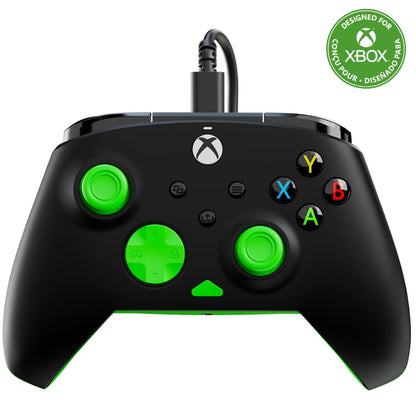 Turtle Beach Rematch Core Zwart/Groen Bekabelde Gamingcontroller – Gelicentieerd voor Xbox Series X en S, Xbox One en Windows-PCs – 2-Stops Impulstriggers, Audiobediening, Kabel van 2.5 m