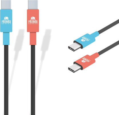 Freaks And Geeks - Opladen Switch 2 - Type C vers Type C (3m) - Blauw en Rood