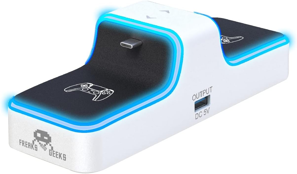 Dual Ps5 Controller Charging Dock (1 X 1M Type C Cable Included)