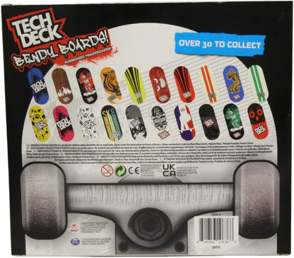 TECH DECK Bendy Boards - Juego de 5 patinetas de goma con ruedas de trabajo para usar como mini borradores coleccionables de patineta