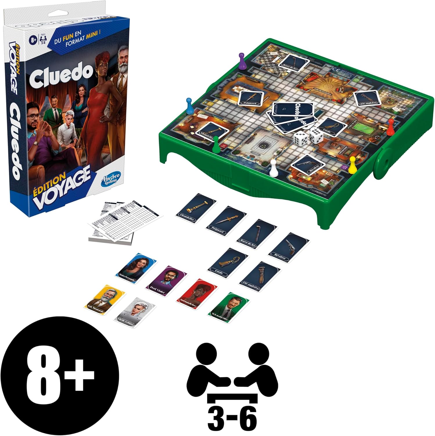 Hasbro Gaming Cluedo Travel Edition Travel Board Game for 3 to 6 Players, Travel Games, Girls and Boys, Perfect for Summer