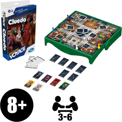 Hasbro Gaming Cluedo Travel Edition Travel Board Game for 3 to 6 Players, Travel Games, Girls and Boys, Perfect for Summer
