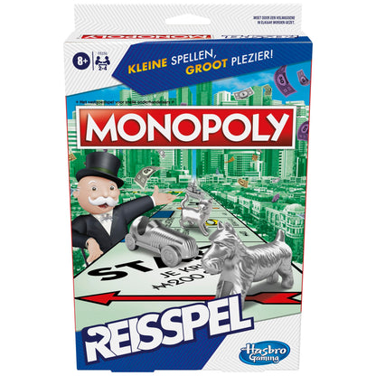 Monopoly Travel Edition, Portable Game for 2-4 Players, Travel Game for Children from 8 Years (Dutch Version