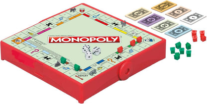 Monopoly Edizione di viaggio, gioco portatile per 2-4 giocatori, gioco di viaggio per bambini da 8 anni (versione francese