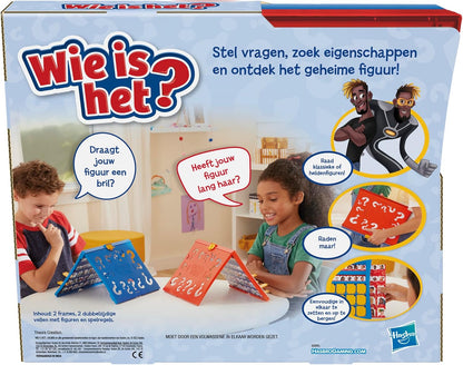 Hasbro Gaming Wie is het? Origineel raadspel, bordspel voor kinderen vanaf 6 jaar, voor 2 spelers (Nederlandse versie