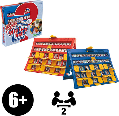 Hasbro Gaming Wie is het? Origineel raadspel, bordspel voor kinderen vanaf 6 jaar, voor 2 spelers (Nederlandse versie