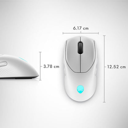 Alienware Tri-Mode AW720M Wireless Gaming Mouse, Optical Sensor, 8 Configurable Buttons, Fast-Charging, White