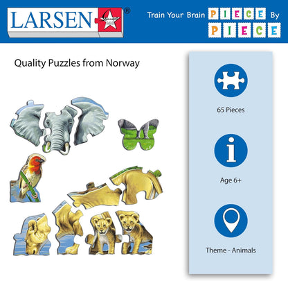 Larsen FH9 Watering Gat op de Afrikaanse Savanne, Frame puzzel met 65 stukjes