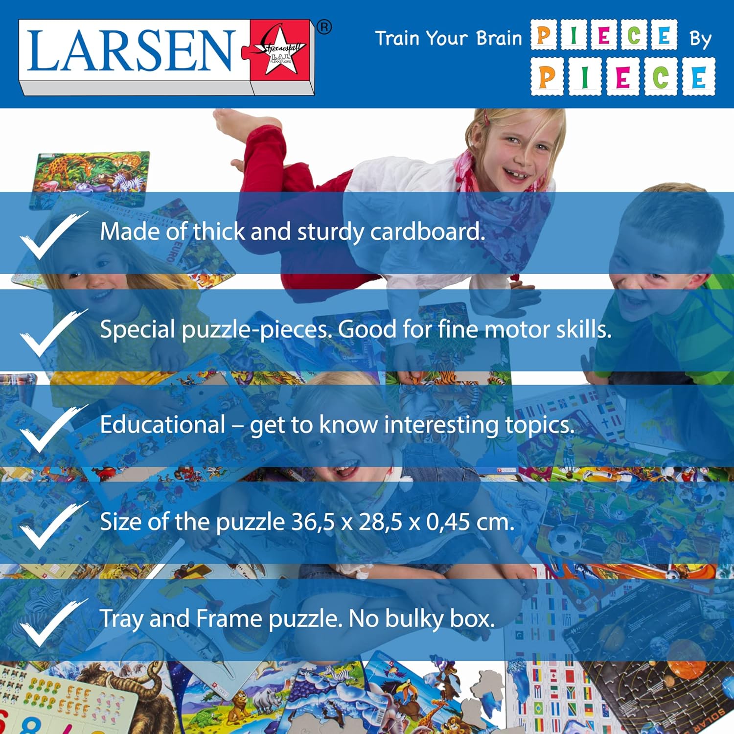 Larsen FH9 Watering Gat op de Afrikaanse Savanne, Frame puzzel met 65 stukjes