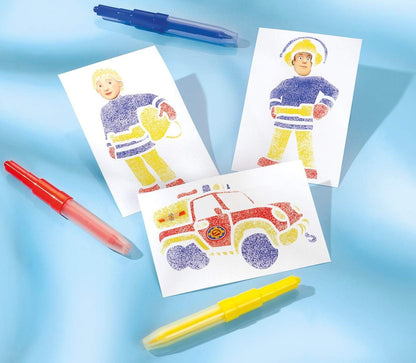 Totum- Fireman Kit Creativo-Sam Il Pompiere-Spraypens-Pennarelli da soffiare, Multicolore, Taglia Unica, 340022