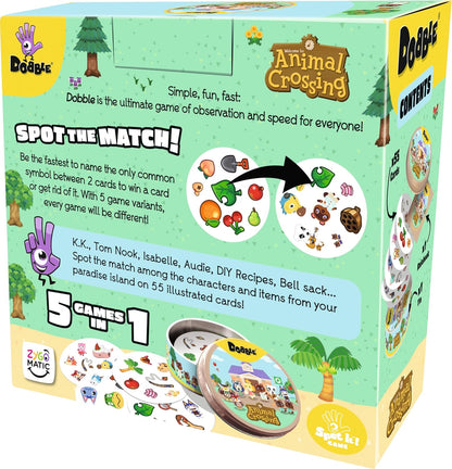 Asmodee | Dobble Animal Crossing | Family Card Game | Ages 4+ | 2-8 Players | 15 Minutes Playing Time
