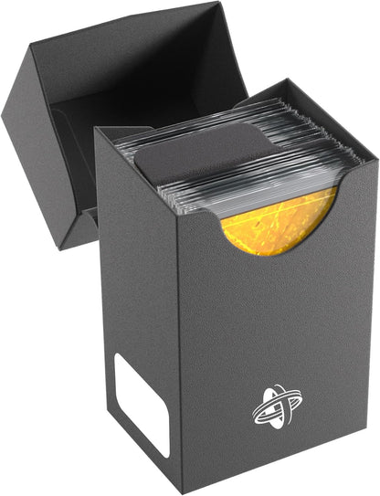 Gamegenic Mini-American Card Holder 60+, Heavy Duty Deck Box for 60 Single Arm Cards, Self-Locking Lid with Cobra Neck Technology, Includes Flex Card Divider, Black