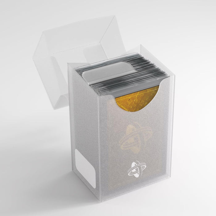 Gamegenic Mini-American Card Holder 60+, Heavy Duty Deck Box Holds 60 Single Arm Cards, Self Locking Lid with Cobra Neck Technology, Includes Flex Card Divider, Clear Colour