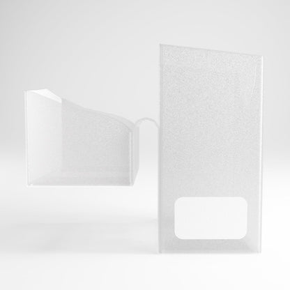 Gamegenic Mini-American Card Holder 60+, Heavy Duty Deck Box Holds 60 Single Arm Cards, Self Locking Lid with Cobra Neck Technology, Includes Flex Card Divider, Clear Colour