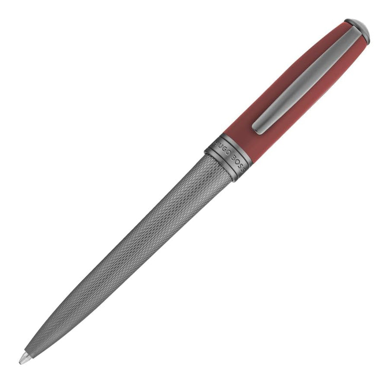 Boss Hugo Essential Active Ballpoint Pen, Made of Brass, Writing Colour, Blue, 14 cm, 39 g (Red