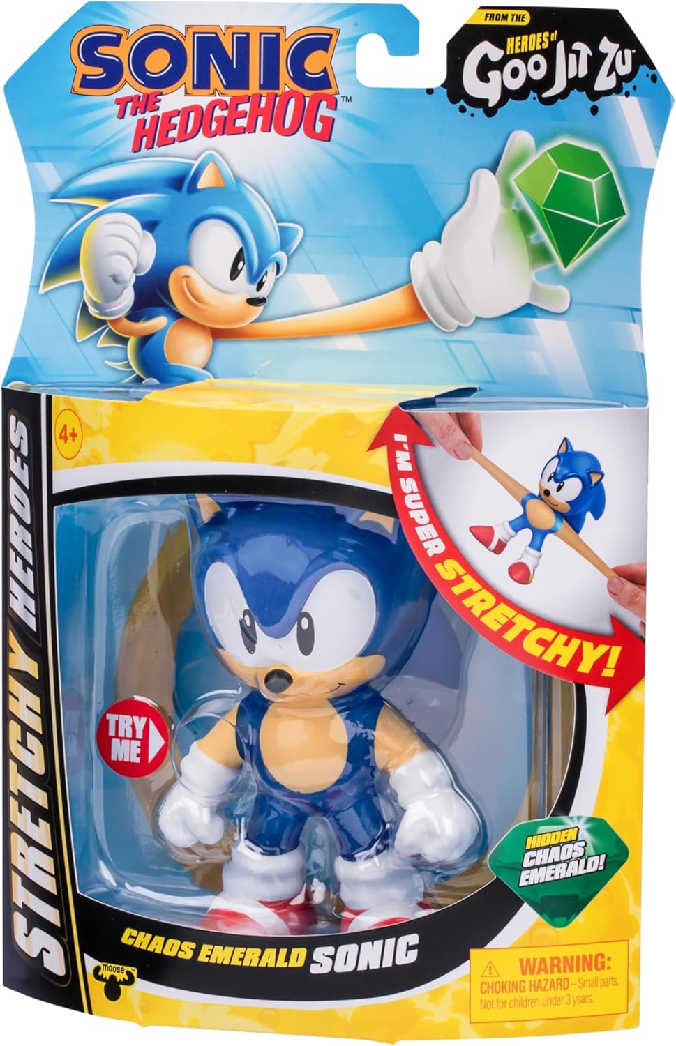 Heroes of Goo Jit Zu Sonic the Hedgehog - Chaos Emerald Sonic Stretchy Hero, Squeeze Sonic's Body To Reveal The Chaos Emerald Within His Goo