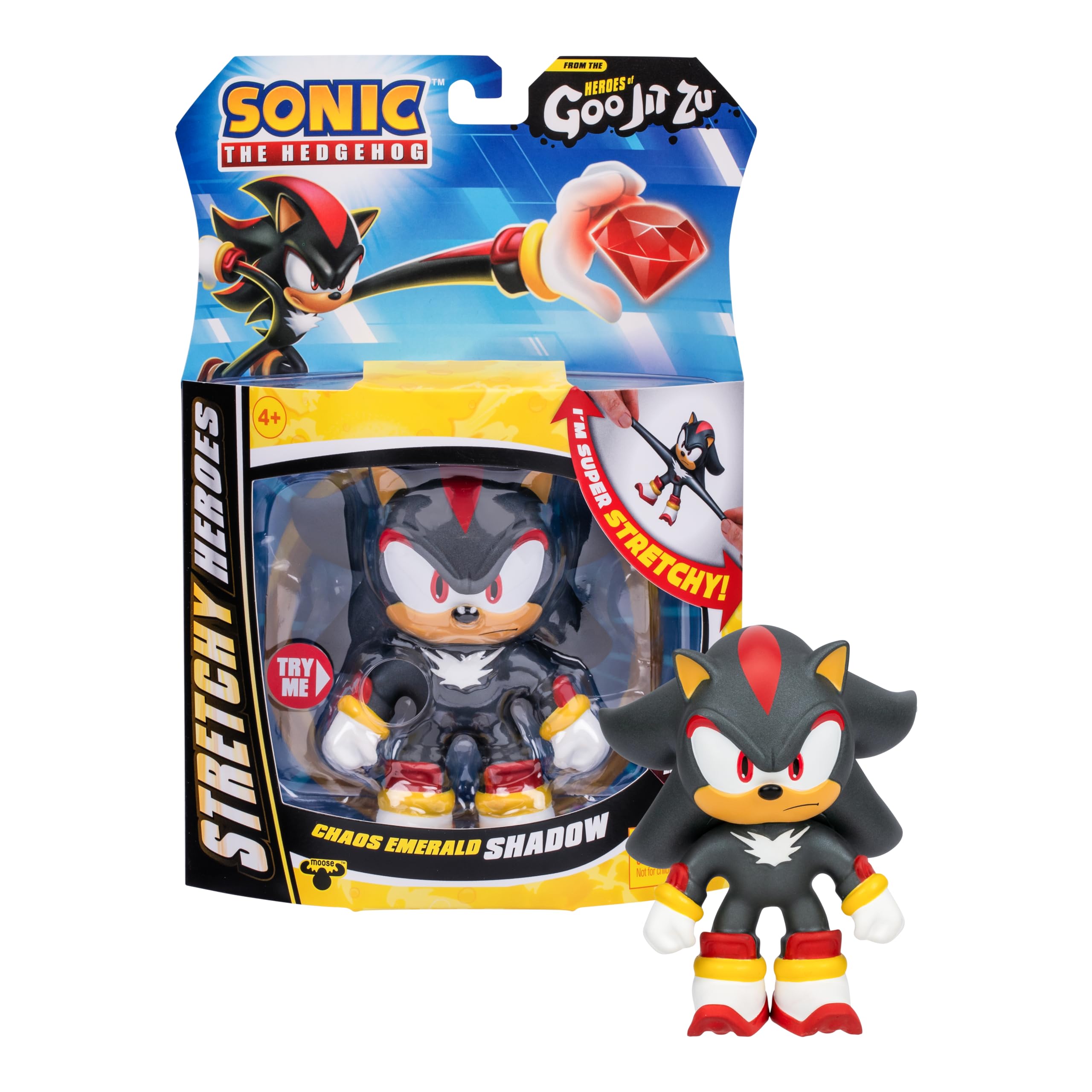 Heroes of Goo Jit Zu Sonic the Hedgehog - Chaos Emerald Shadow Stretchy Hero, Squeeze Shadow's Body To Reveal The Chaos Emerald Within His Goo.
