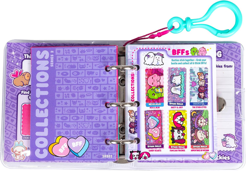 Sky Castle Sticki Rolls Sticki Book Series 2, Wearable & Shareable Sticker Bracelet, 120 Mini Stickers, Bracelet and Sticki Book, Assorted colours and styles