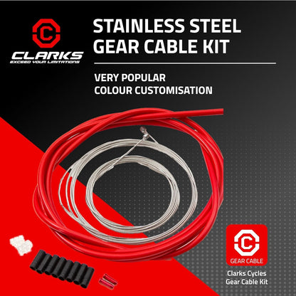 Clarks Cycle Systems Stainless Steel Road/MTB Gear Inner & Outer Cable Kit
