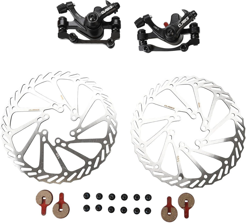 Clarks Cycle Systems CMD-21 Mechanical Disc Brake Set, Including Rotors