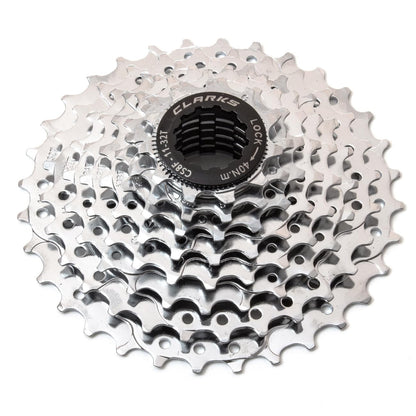 Clarks Cycle Systems C-8SC Nickle Plated 8 Speed MTB, Road & Hybrid Cassette Cassette, Silver, 11-32T, Compatible with Shimano/SRAM 8 Speed