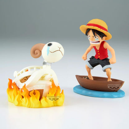 Banpresto Monkey.D.Luffy & Going Merry One Piece Action Figure - World Collectable Log Stories 8 cm - BP28928P Multicolor - Collectible Figure - Great for Anime Fans