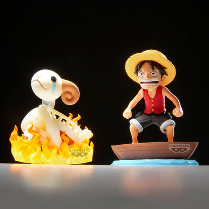 Banpresto Monkey.D.Luffy & Going Merry One Piece Action Figure - World Collectable Log Stories 8 cm - BP28928P Multicolor - Collectible Figure - Great for Anime Fans