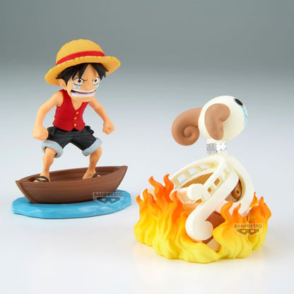 Banpresto Monkey.D.Luffy & Going Merry One Piece Action Figure - World Collectable Log Stories 8 cm - BP28928P Multicolor - Collectible Figure - Great for Anime Fans