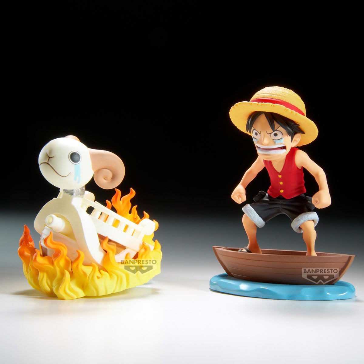 Banpresto Monkey.D.Luffy & Going Merry One Piece Action Figure - World Collectable Log Stories 8 cm - BP28928P Multicolor - Collectible Figure - Great for Anime Fans