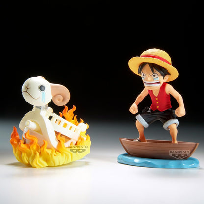 Banpresto Monkey.D.Luffy & Going Merry One Piece Action Figure - World Collectable Log Stories 8 cm - BP28928P Multicolor - Collectible Figure - Great for Anime Fans