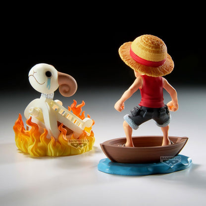 Banpresto Monkey.D.Luffy & Going Merry One Piece Action Figure - World Collectable Log Stories 8 cm - BP28928P Multicolor - Collectible Figure - Great for Anime Fans