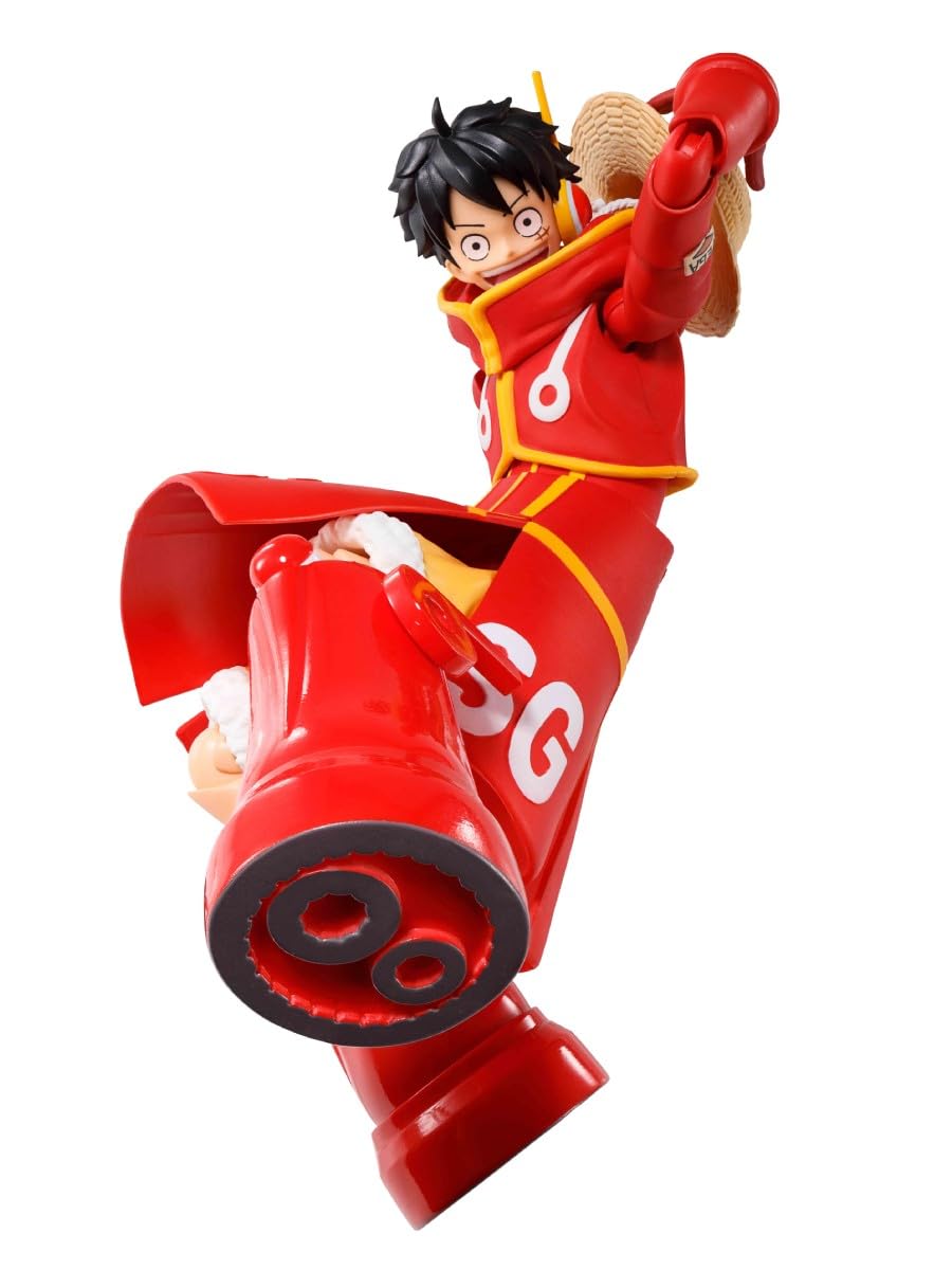 TAMASHII NATIONS S.H. Figuarts One Piece Monkey D. Luffy - Miraishima Egg Head - Approx. 5.9 inches (150 mm), PVC & ABS Pre-Painted Action Figure