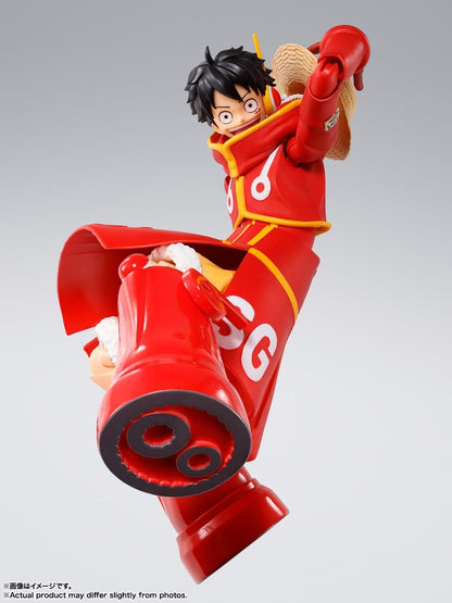 TAMASHII NATIONS S.H. Figuarts One Piece Monkey D. Luffy - Miraishima Egg Head - Approx. 5.9 inches (150 mm), PVC & ABS Pre-Painted Action Figure