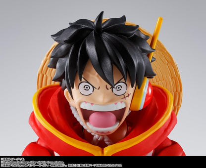 TAMASHII NATIONS S.H. Figuarts One Piece Monkey D. Luffy - Miraishima Egg Head - Approx. 5.9 inches (150 mm), PVC & ABS Pre-Painted Action Figure
