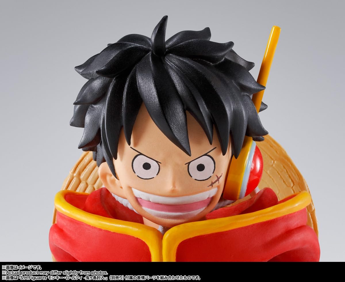 TAMASHII NATIONS S.H. Figuarts One Piece Monkey D. Luffy - Miraishima Egg Head - Approx. 5.9 inches (150 mm), PVC & ABS Pre-Painted Action Figure
