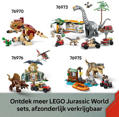 LEGO Jurassic World Raptor Off-Road Escape Dinosaur Toy - incl. 2 Dino Figures, Off-Road Car Toy & 2 Minifigures - Gift for 6+ Year Old Boys, Girls & Rebirth Movie Fans - 76972