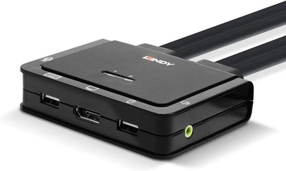 Lindy 2 Port Displayport 1.2, Usb-C Cable Kvm Swit