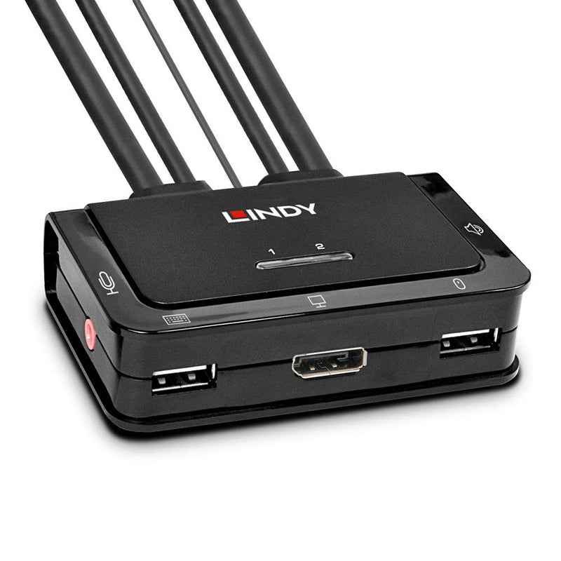 Lindy 2 Port Displayport 1.2, Usb-C Cable Kvm Swit
