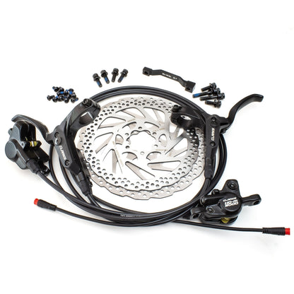 Clarks Cycle Systems HD-M3000 E-Bike Hydraulische Scheibenbremsen Set inkl. Rotoren, Oliven, is-Halterungen, 180/160mm