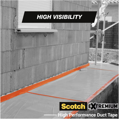 Scotch High Visibility Orange Duct Tape (25m x 48mm) - Strong Adhesive, Easy Tear, Writable, Multipurpose Repair Tape