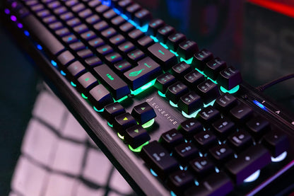 SureFire Kingpin X2 Gaming Keyboard US English, Gaming Multimedia Keyboard with Lighting, RGB Keyboard with Aluminium Faceplate, 25 Anti-Ghosting Keys, American Layout QWERTY