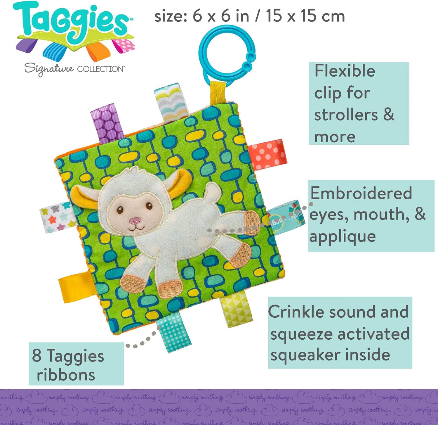 Mary Meyer 40034 Toy with Baby Paper & Squeaker, Sherbet Lamb