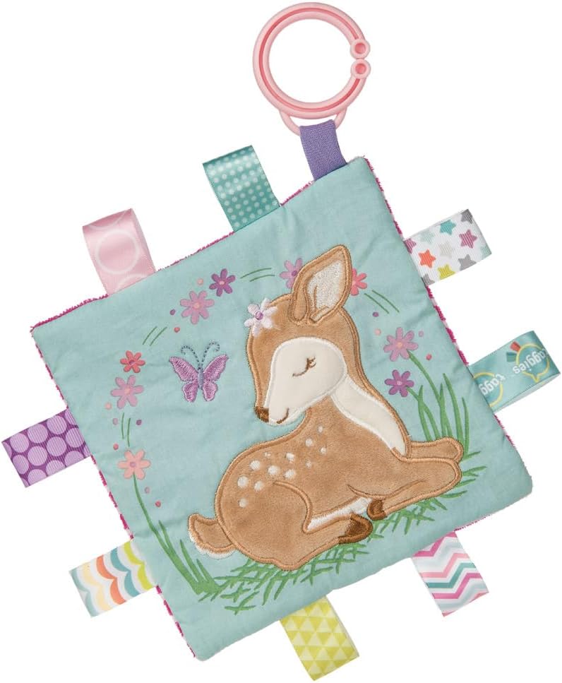 Taggies Crinkle Me Toy with Baby Paper & Squeaker, 16.5 x 16.5-Centimetres, Flora Fawn