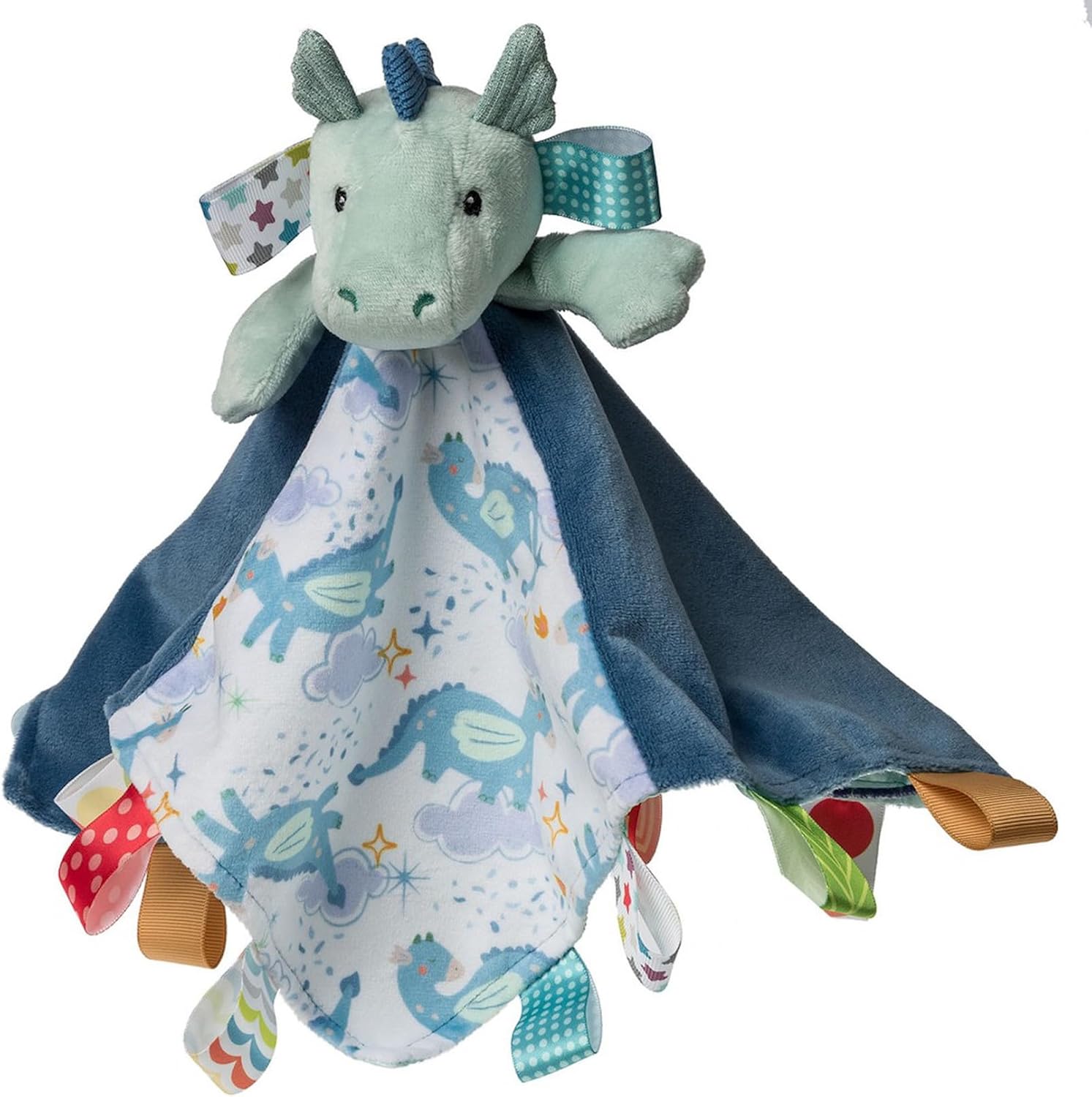 Taggies Kuscheltier Lovey Sicherheitsdecke mit sensorischen Tags, 33 x 33 cm, Drax Dragon