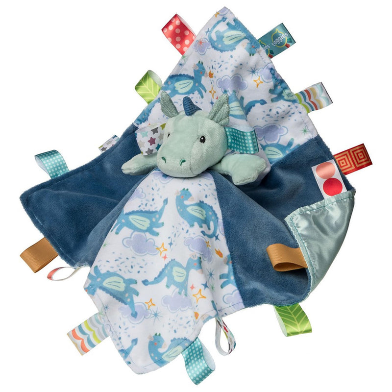 Taggies Kuscheltier Lovey Sicherheitsdecke mit sensorischen Tags, 33 x 33 cm, Drax Dragon