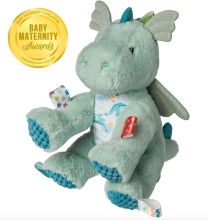 Taggies Mary Meyer,41644M, Plush Stuffed Animal Super Soft Toy with Sensory Tags, 11-Inches, Drax Dragon