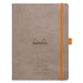 RHODIA 117784C - Taupe Meeting Soft Notebook - A5+ - Pre-Printed Date/Notes/Action - 160 Detachable Pages - 90G Clairefontaine Paper - Bookmark, Pencil Holder - Faux Leather Cover - Rhodiarama