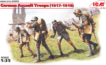 ICM Models ICM35291 (-) 1:35-German Assault Troops (1917-1918) 4 Figs, 14 x 14 x 52 millimetres