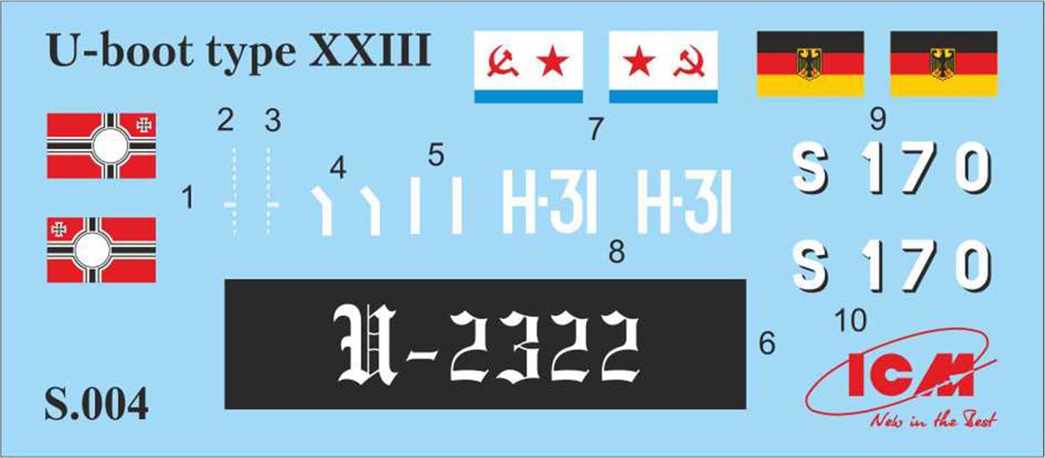 ICM 1:144 - U-Boat Type XXIII, WWII German Submarine